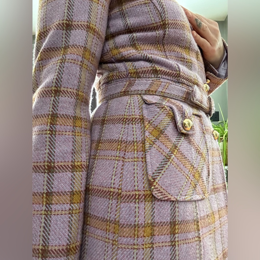 Wool Plaid Coat - Picture 4 of 7